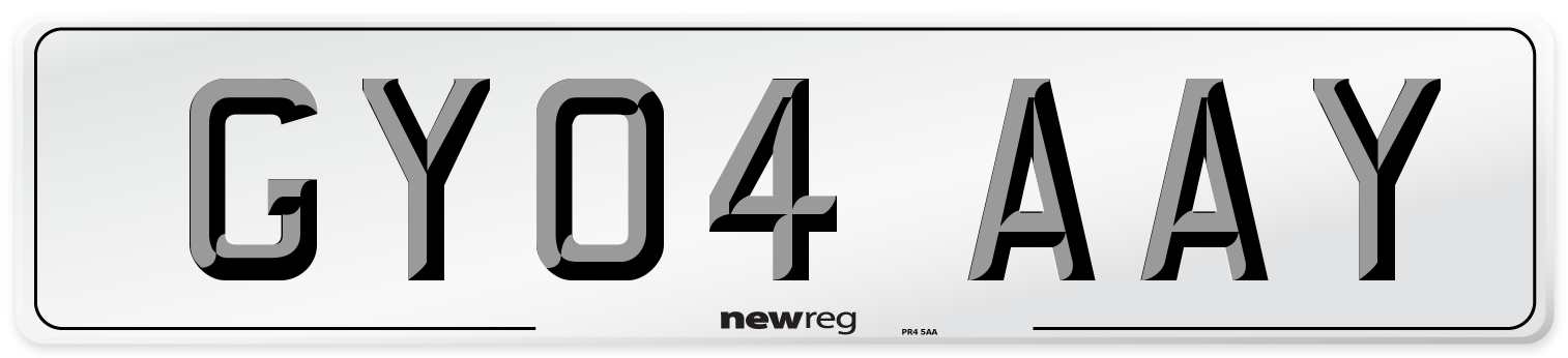 GY04 AAY Number Plate from New Reg